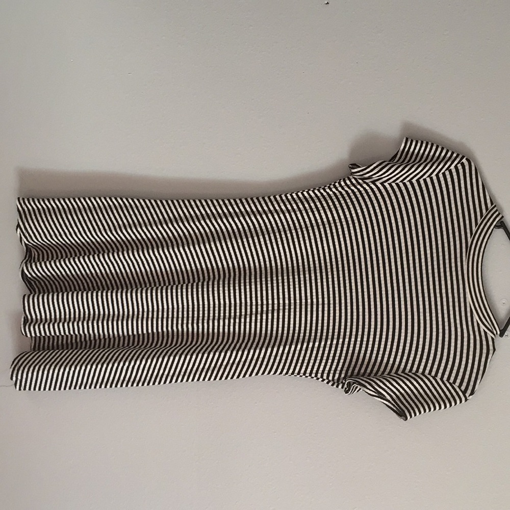 Black and white striped dress